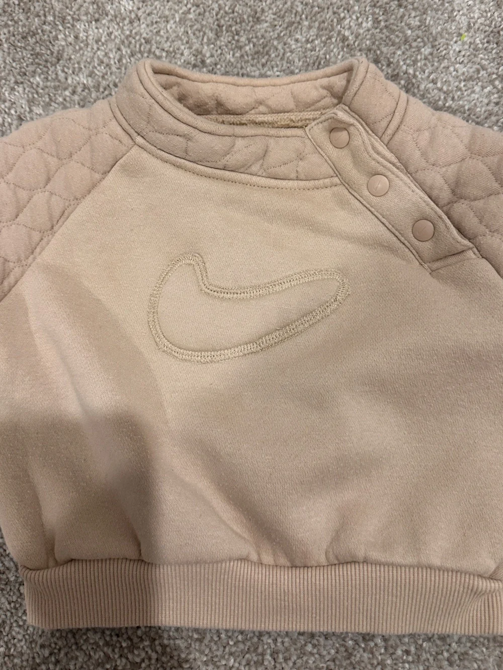 Nike Tan Quilted Baby Girl Sweatshirt & Joggers